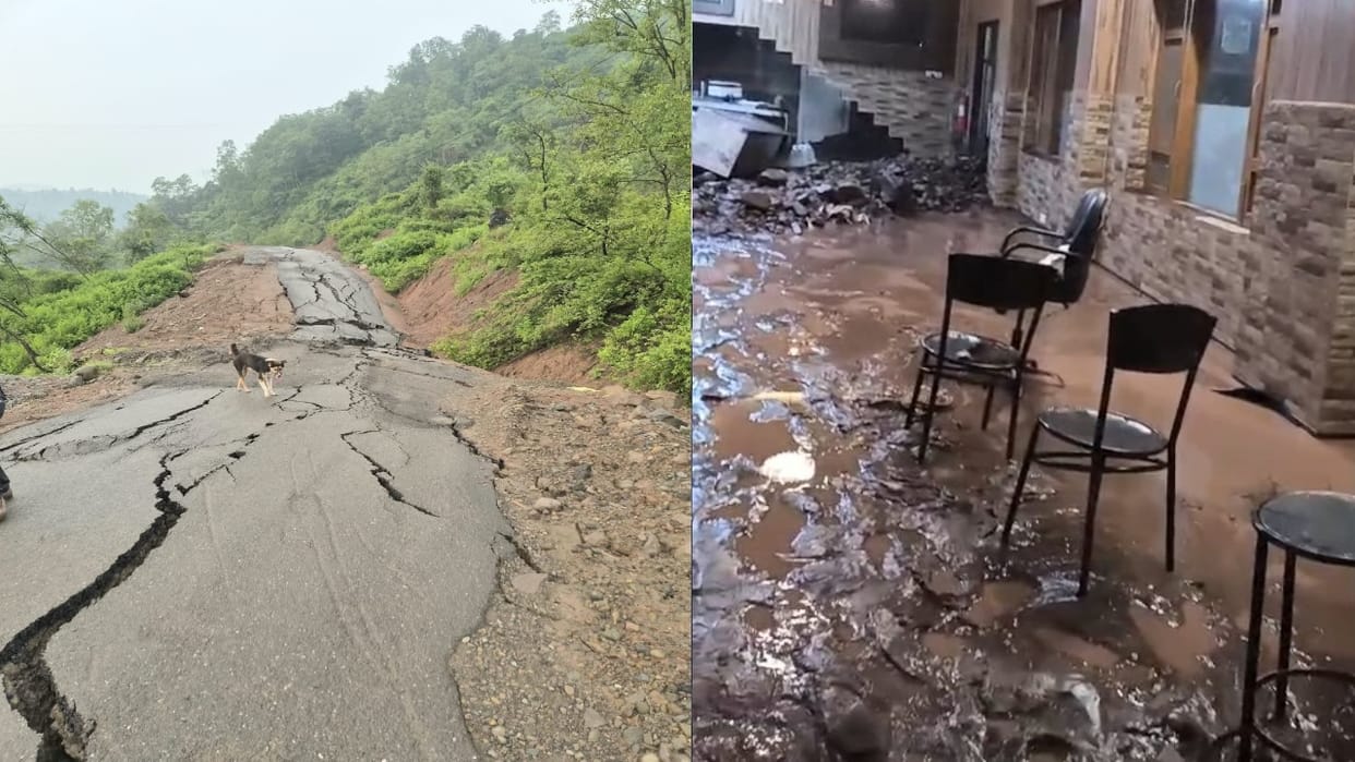 Himachal Weather: Nalagarh-Ramshahr road caves in again; lake forms at Chikni Khad; low-lying areas at risk