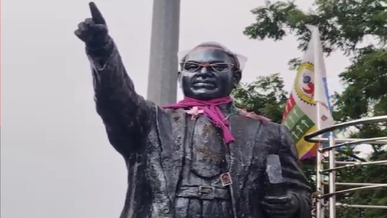 Alleged tampering with Ambedkar statue in Bilaspur, anger among all communities including Buddhist community