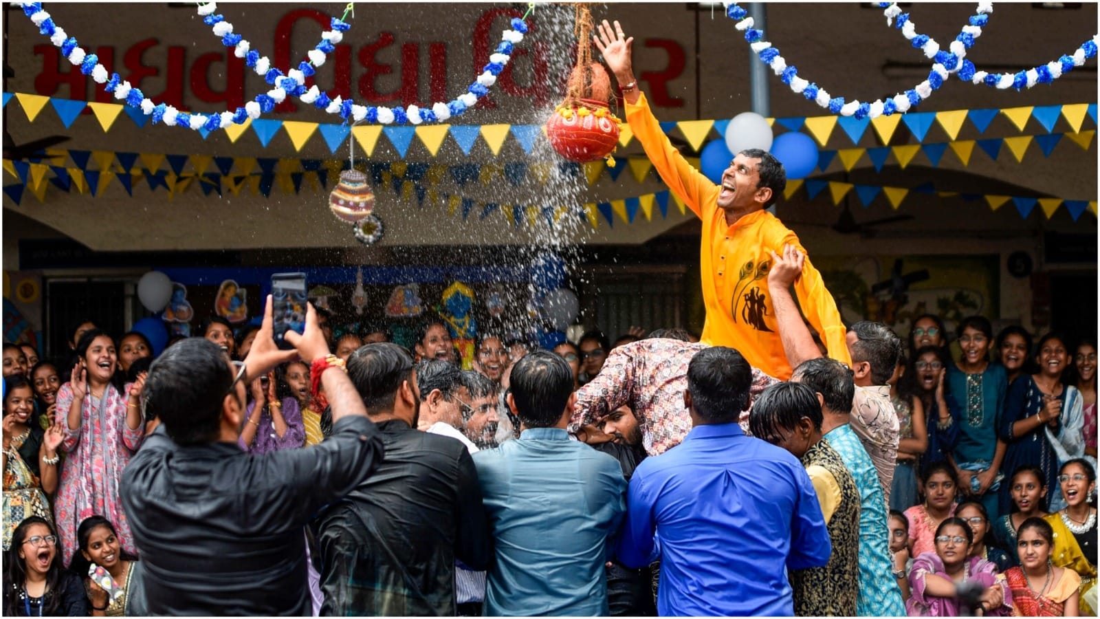 Janmashtami fervour grips country photos devotees throng temples mumbai city gears up for Dahi Handi