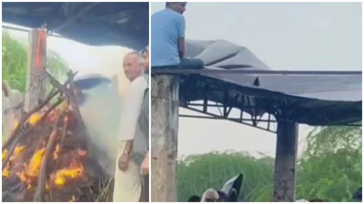Sawai Madhopur: Crematorium Exposes Poor Arrangements Amid Rain, Last Rites Held Under Tarpaulin