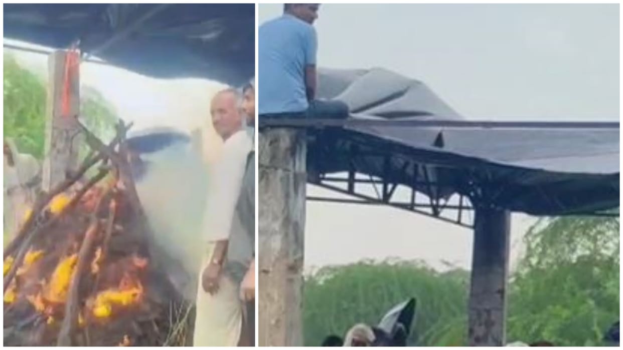 Sawai Madhopur: Crematorium Exposes Poor Arrangements Amid Rain, Last Rites Held Under Tarpaulin