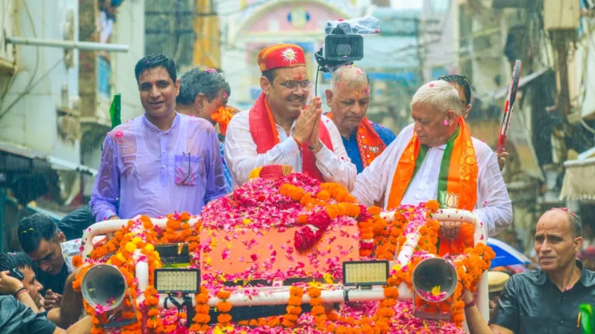 भीलवाड़ा में सीएम भजनलाल का रोडशो