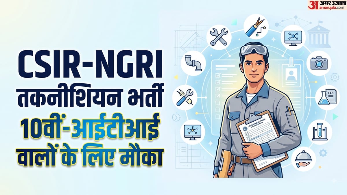 लास्ट डेट आज: सीएसआईआर-एनजीआरआई में 21 तकनीशियन पदों पर भर्ती, 10वीं-आईटीआई वालों के पास आवेदन का आखिरी मौका
