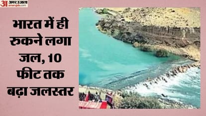 लद्दाख में बनाया गया डैम।
