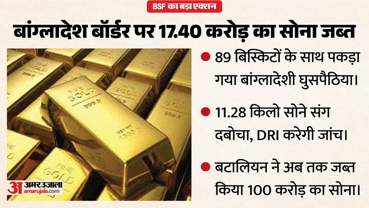 bsf seizes gold worth 17 crore at west bengal border arrests bangladeshi national
