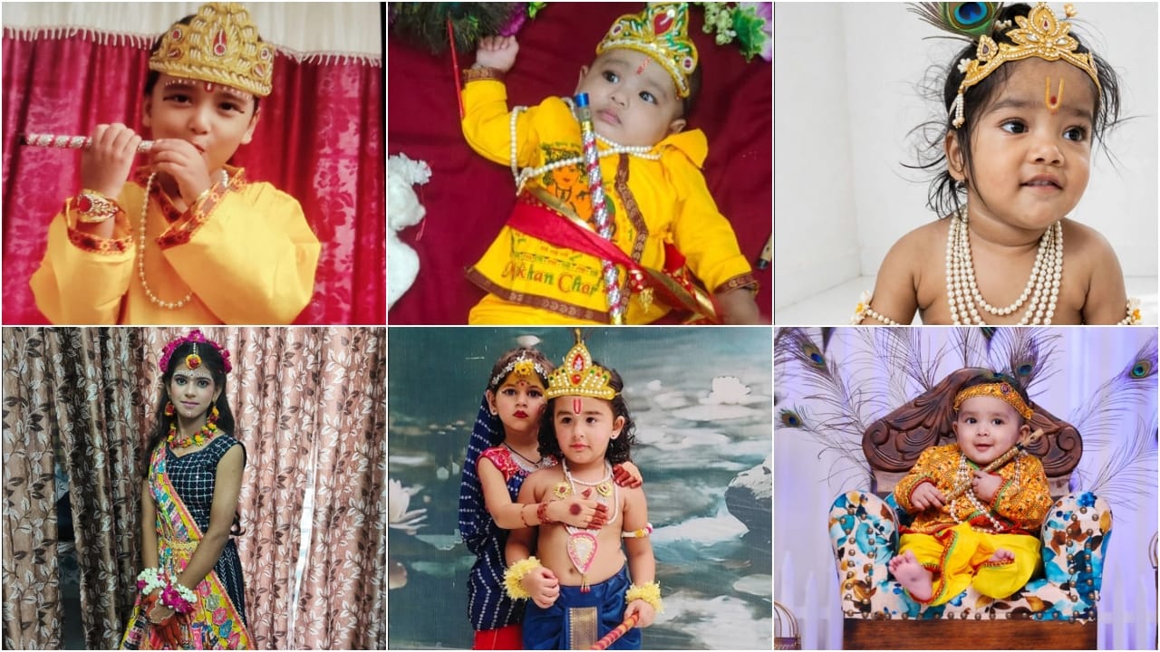Natkhat Kanha and Radha charmed everyone on Janmashtami see photos on Amar Ujala