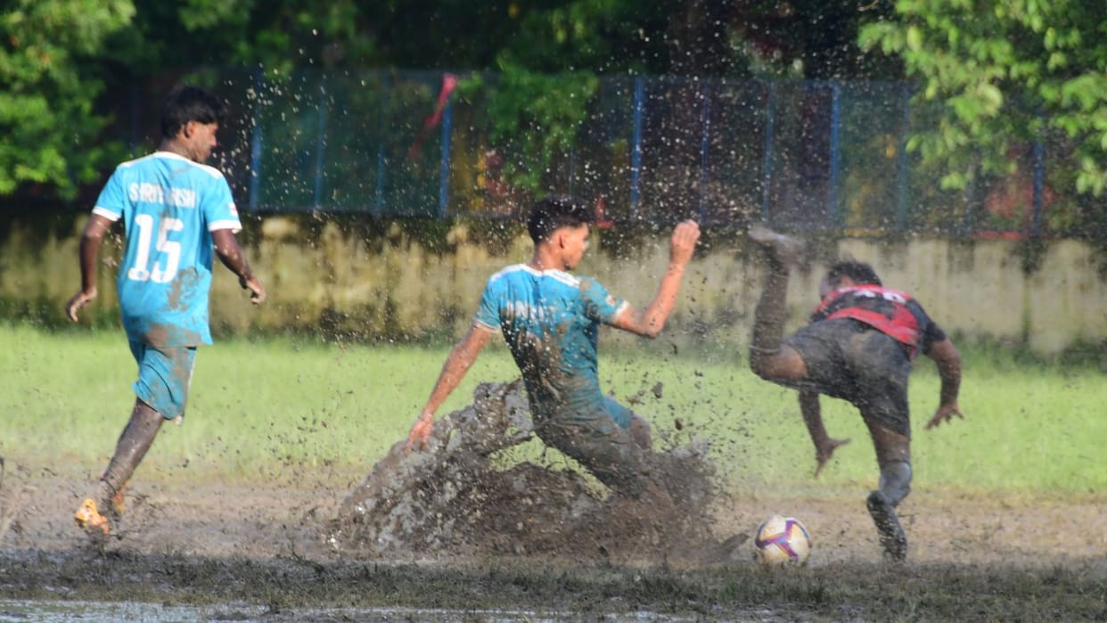 Three football matches held on second day of competition at Bareka Inter College ground in Varanasi