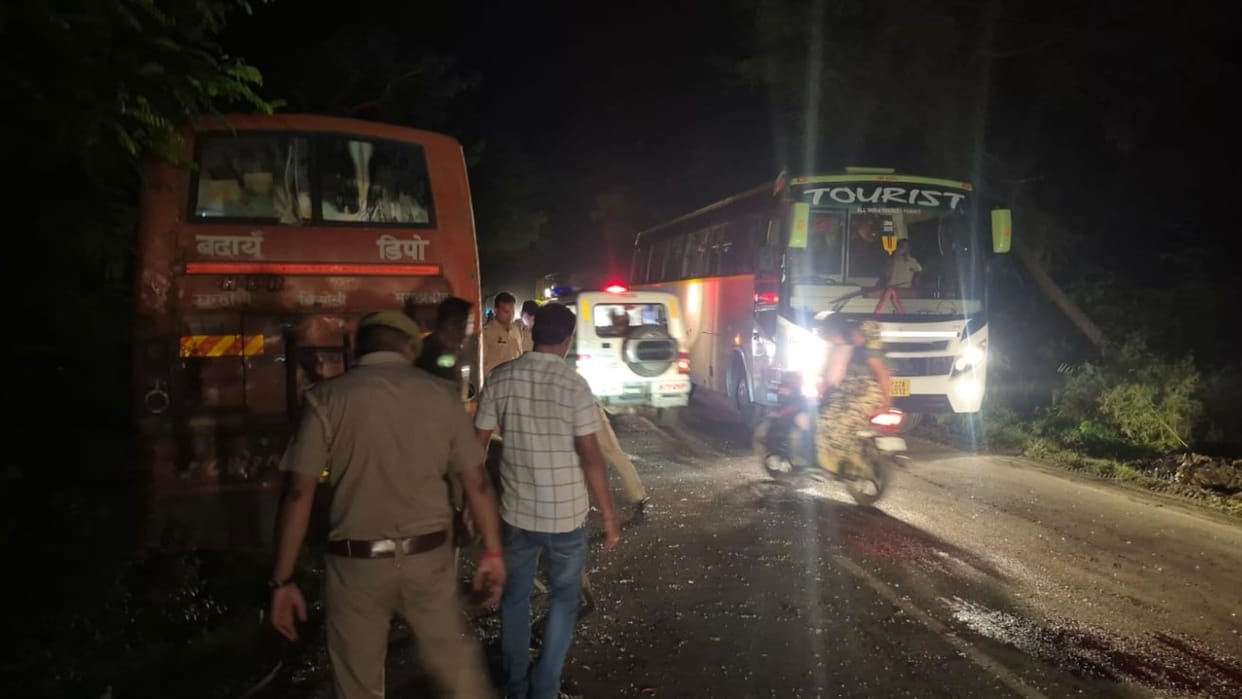 Three youths killed in bike collision with a roadways bus in Budaun