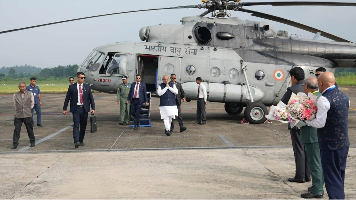 Vice President C.P. Radhakrishnan Visits Meghalaya, Receives Traditional Welcome from Conrad Sangma