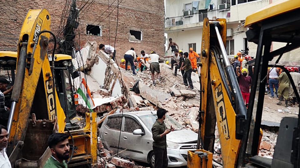 Delhi Building Collapse students also raise questions about work being carried out in basement Before accident