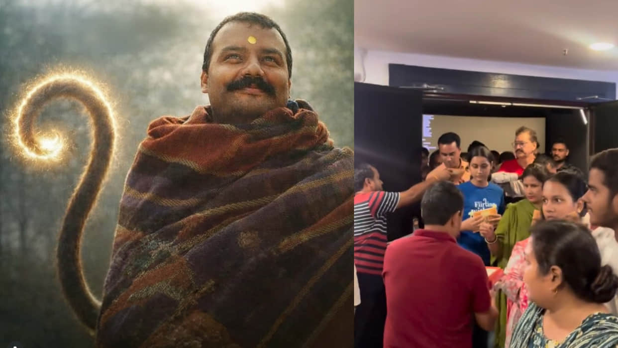 Up gorakhpur people after watching film hanuman ansh were offered laddus and Hanuman Chalisa viral video