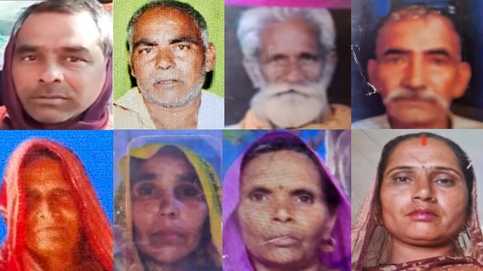 सुगमपाल, प्रेम सिंह, रामेश्वर, जयसिंह (ऊपर), बेगमवती, भगवंती, मुन्नी देवी और मूर्ति देवी। फाइल फोटो।