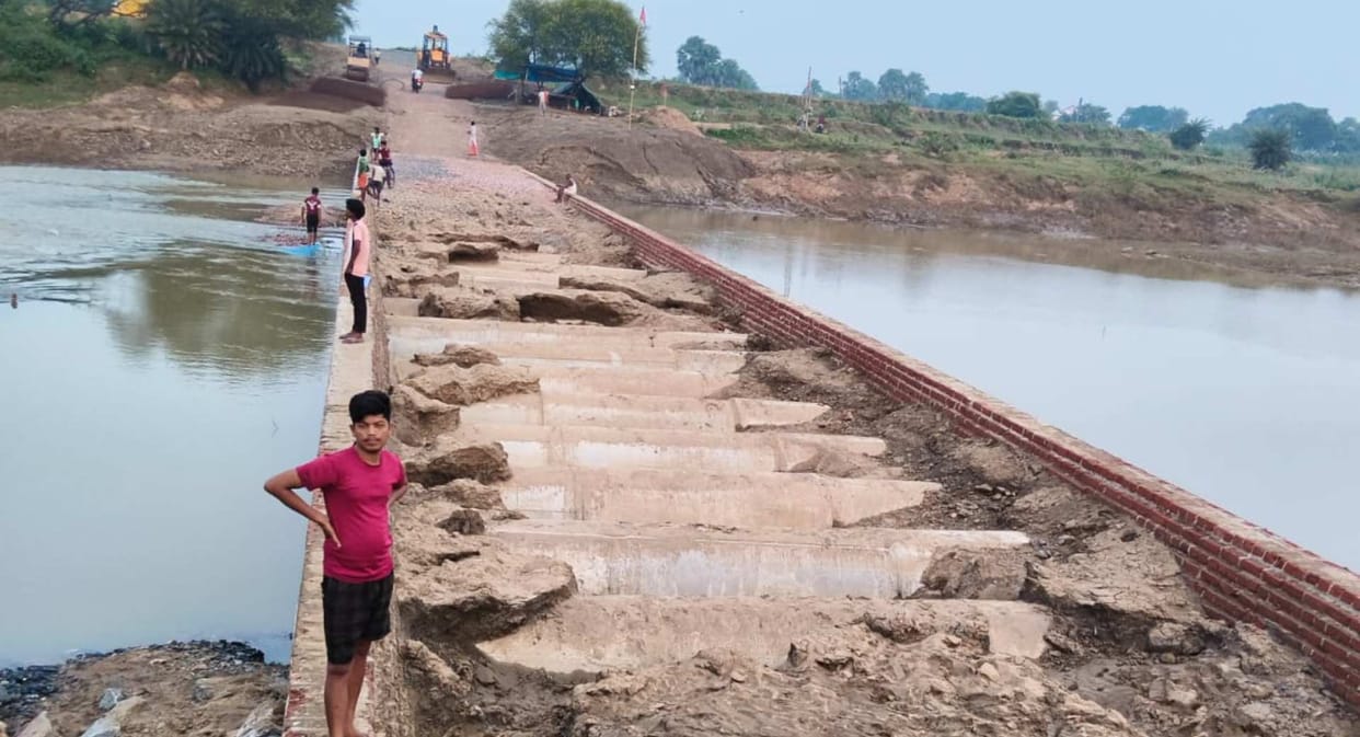 nalanda flood situation sakri muhane river diversion waterlogging crop damage bihar