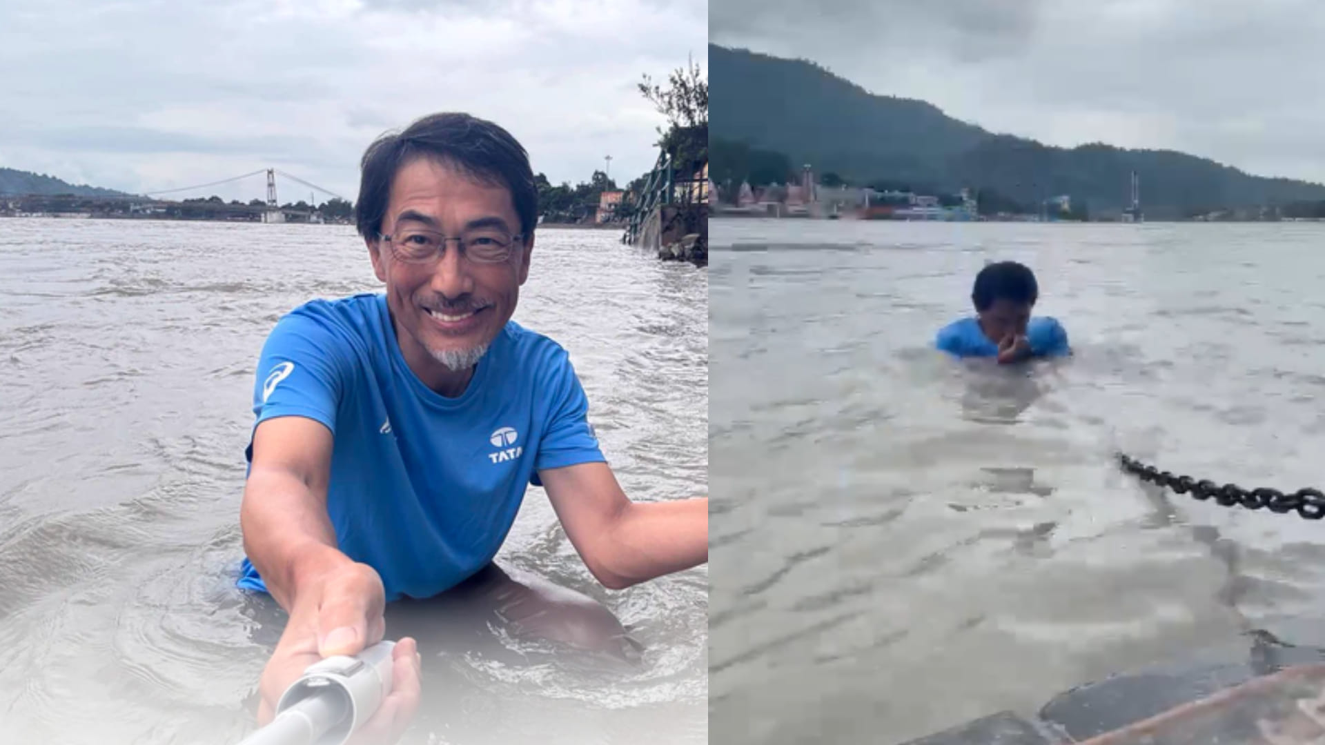 Rishikesh Japanese ambassador takes holy dip in maa ganga shared photos and poured out their heart.
