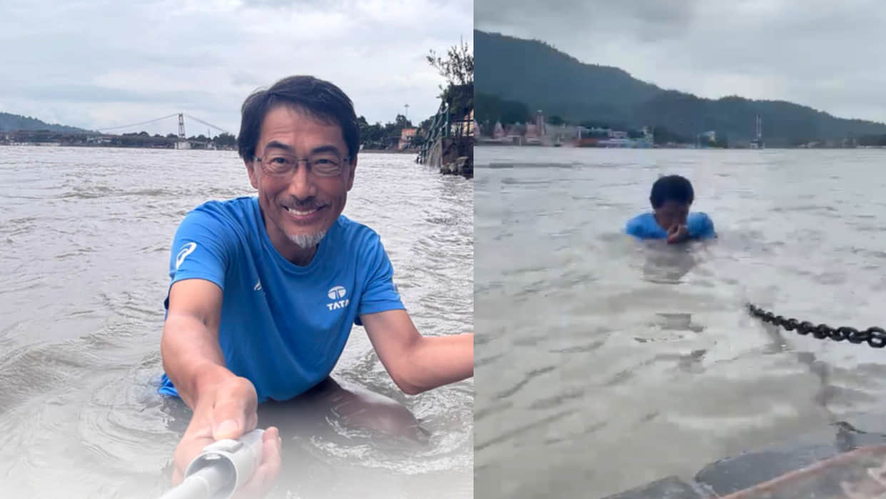 Rishikesh Japanese ambassador takes holy dip in maa ganga shared photos and poured out their heart.