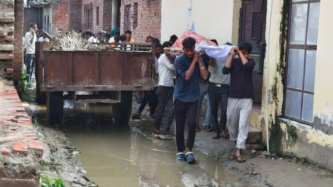 baghpat road accident Six biers carried out together mourning grips Budaun village