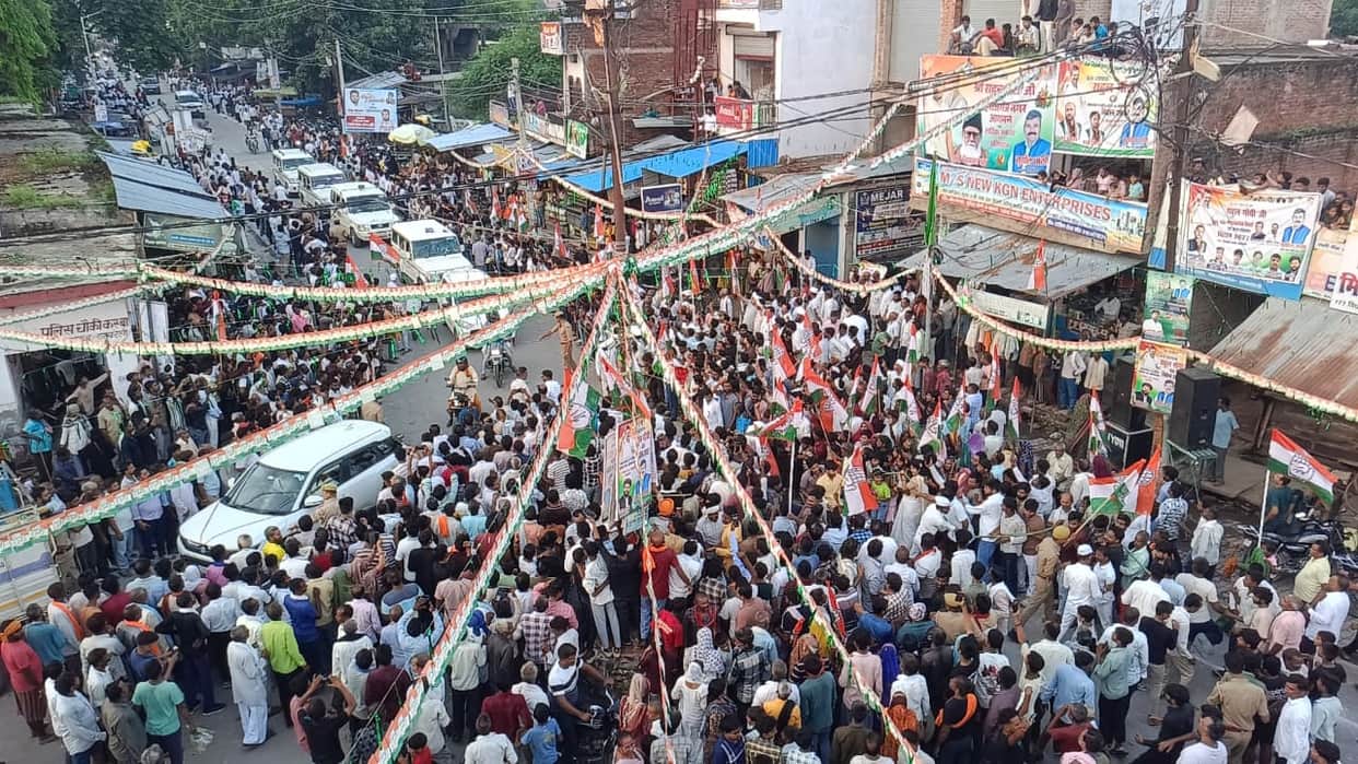Congress leader Rahul Gandhi in Raebareli for two days visit.