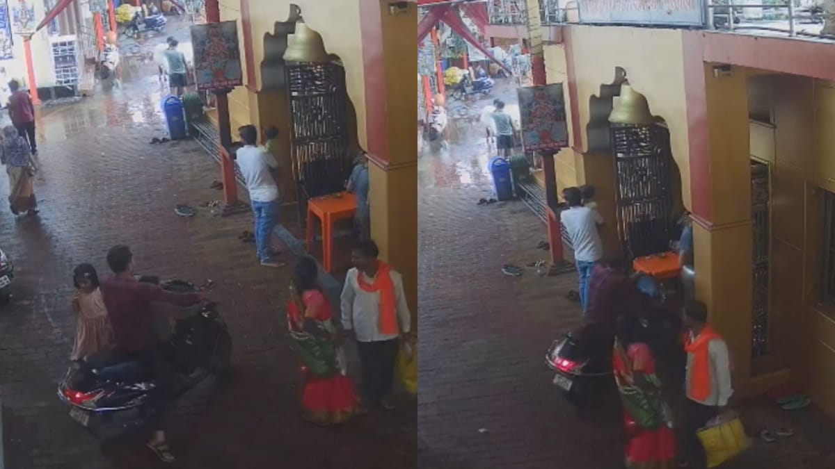 बैतूल: दर्शन के लिए आया था परिवार, बच्चे ने घुमाया एक्सीलेटर और मंदिर में जा घुसी स्कूटी; बाल-बाल बचा बच्चा