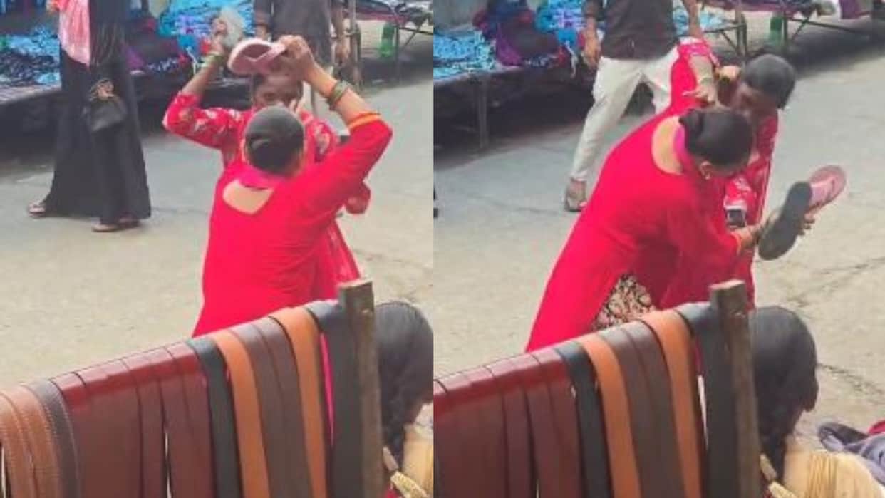 Two women clashed over a suit at the Mangal Bazaar in Pilibhit