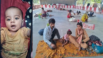 अगवा मासूम और स्टेशन पर बैठा परेशान दंपती।