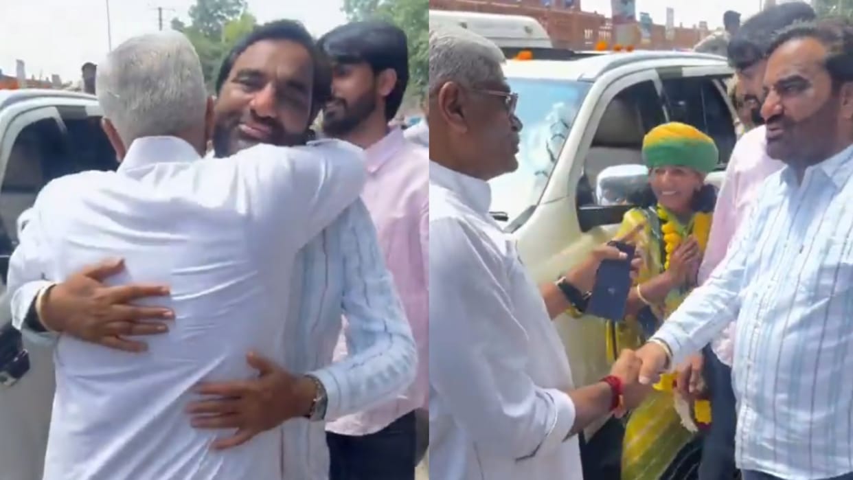 Jodhpur Shekhawat and Beniwal Meet Amid Election Campaign Set Aside Differences with Warm Hug