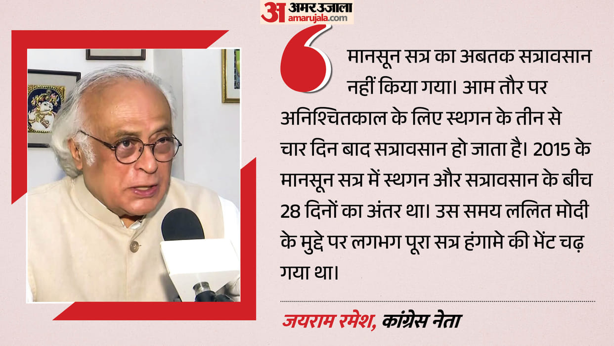Why Has Parliament Monsoon Session Not Been Prorogued for 27 Days Congress Questions Govt Intentions
