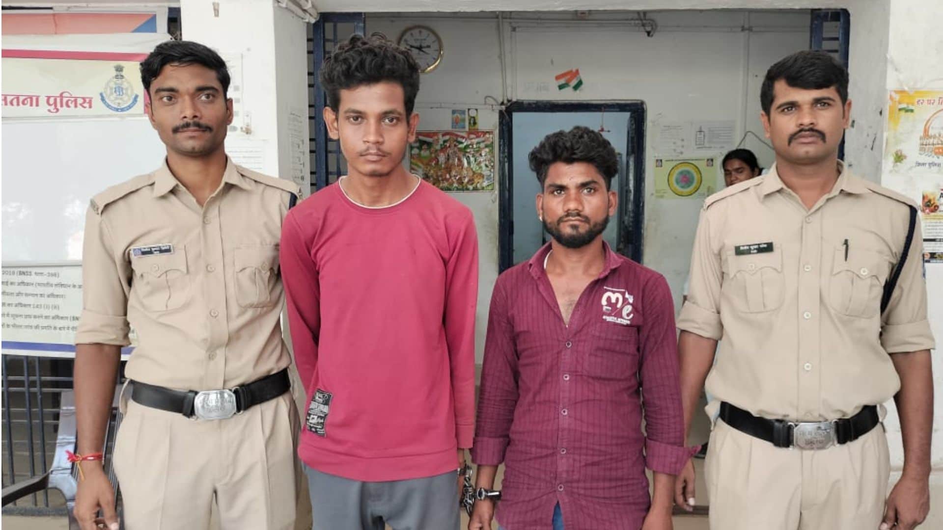 पुलिस की गिरफ्त में आरोपी