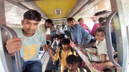 Baghpat: Bus with a capacity of 61 passengers found carrying 158 people; ARTO left stunned; fine of ₹1.5 lakh