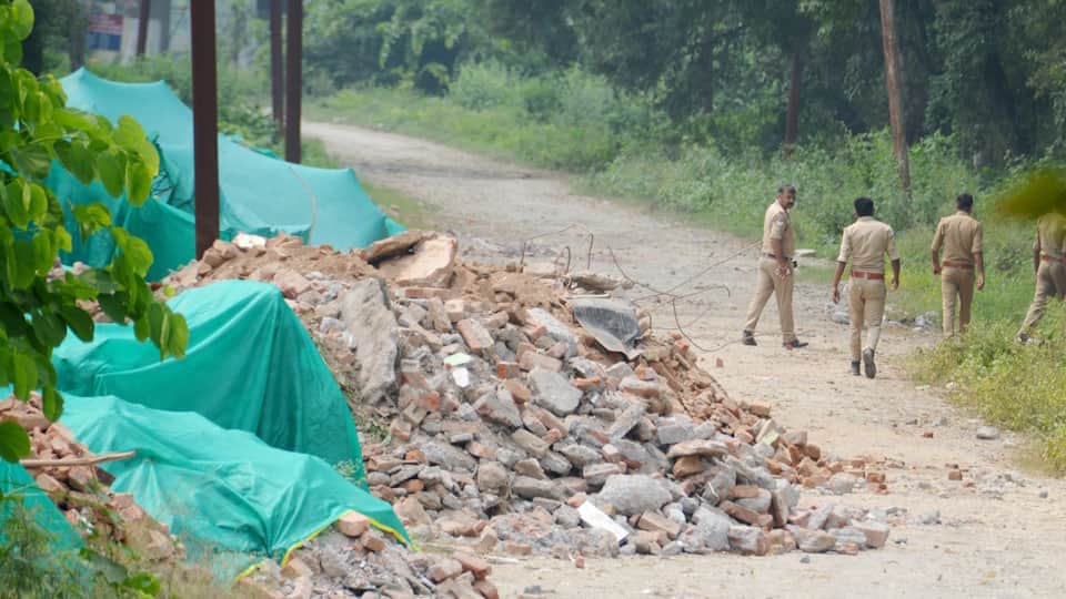 Numbers including 1909, 1911 and 43 among others found written on several bricks in Saharanpur mosque debris