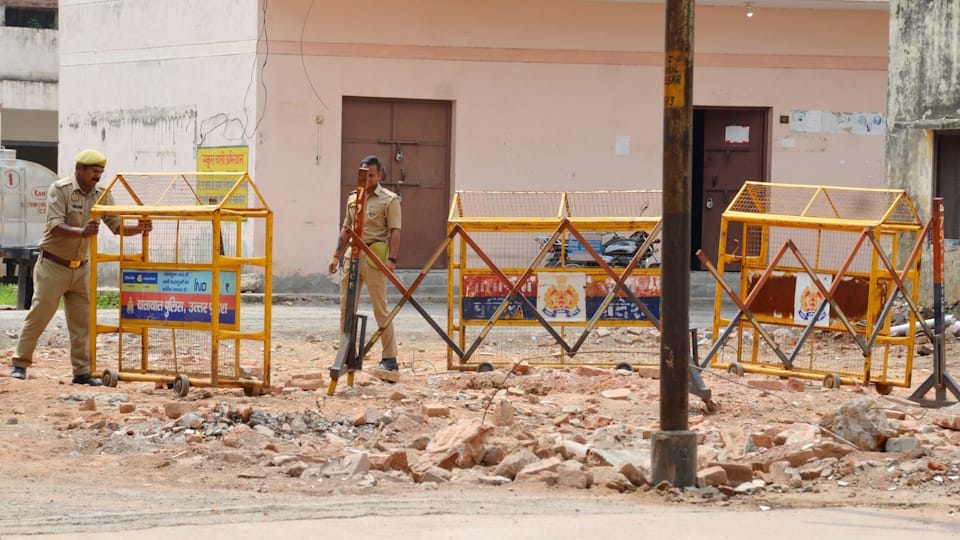Numbers including 1909, 1911 and 43 among others found written on several bricks in Saharanpur mosque debris