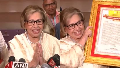 Helen expressed her gratitude on behalf of Salim Khan honoured with the Raj Kapoor lifetime Achievement Award
