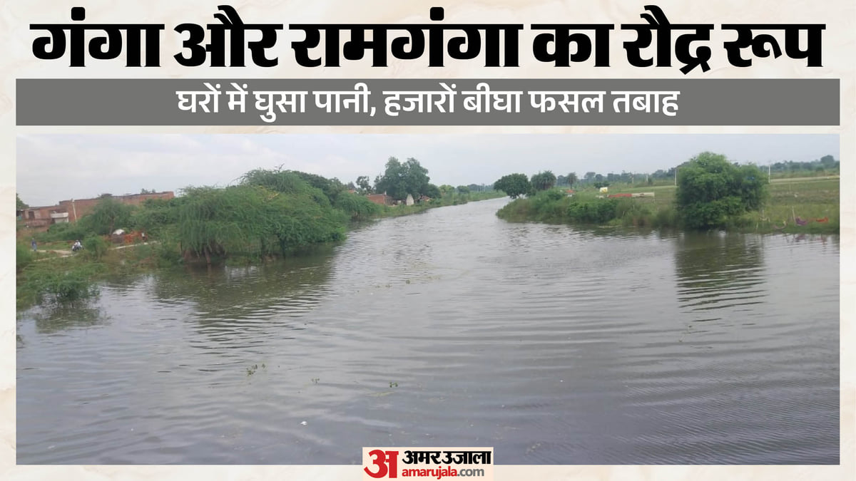 यूपी: बाढ़ का कहर, गंगा और रामगंगा का जलस्तर बढ़ने से कई गांव जलमग्न; हजारों बीघा फसल पानी में डूबी