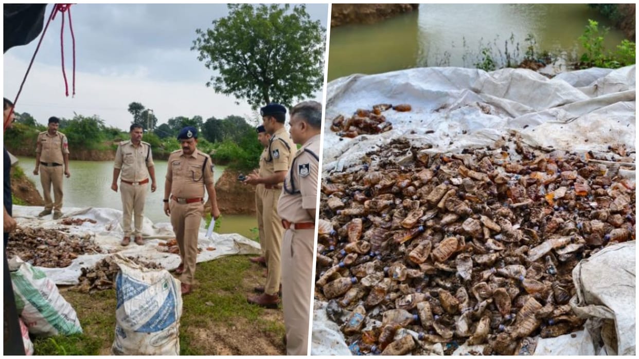 Sagar Toxic Liquor Case: Illegal Liquor Worth 2.61 Lakh Seized in Hirapur, Burnt Quarters and Poklen Found