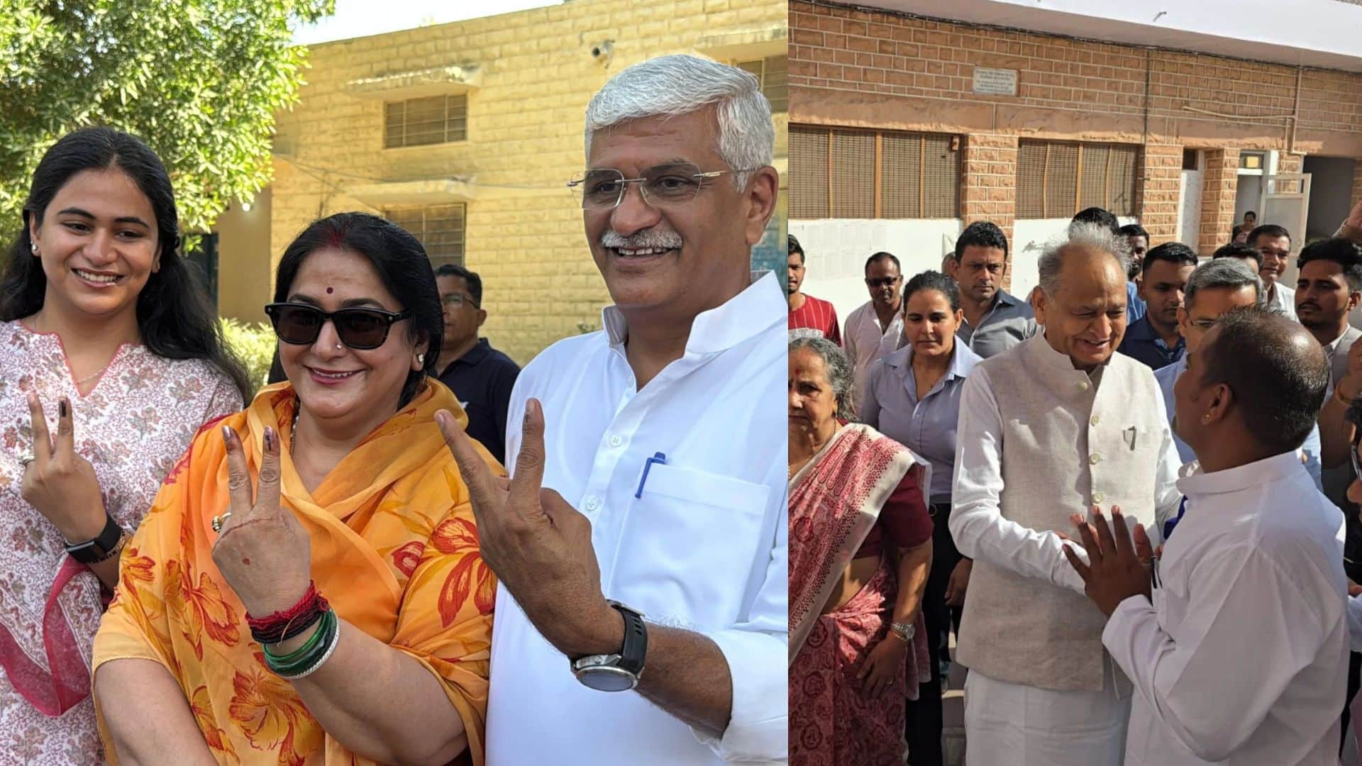 नेताओं ने परिवार के साथ पहुंच कर डाला वोट