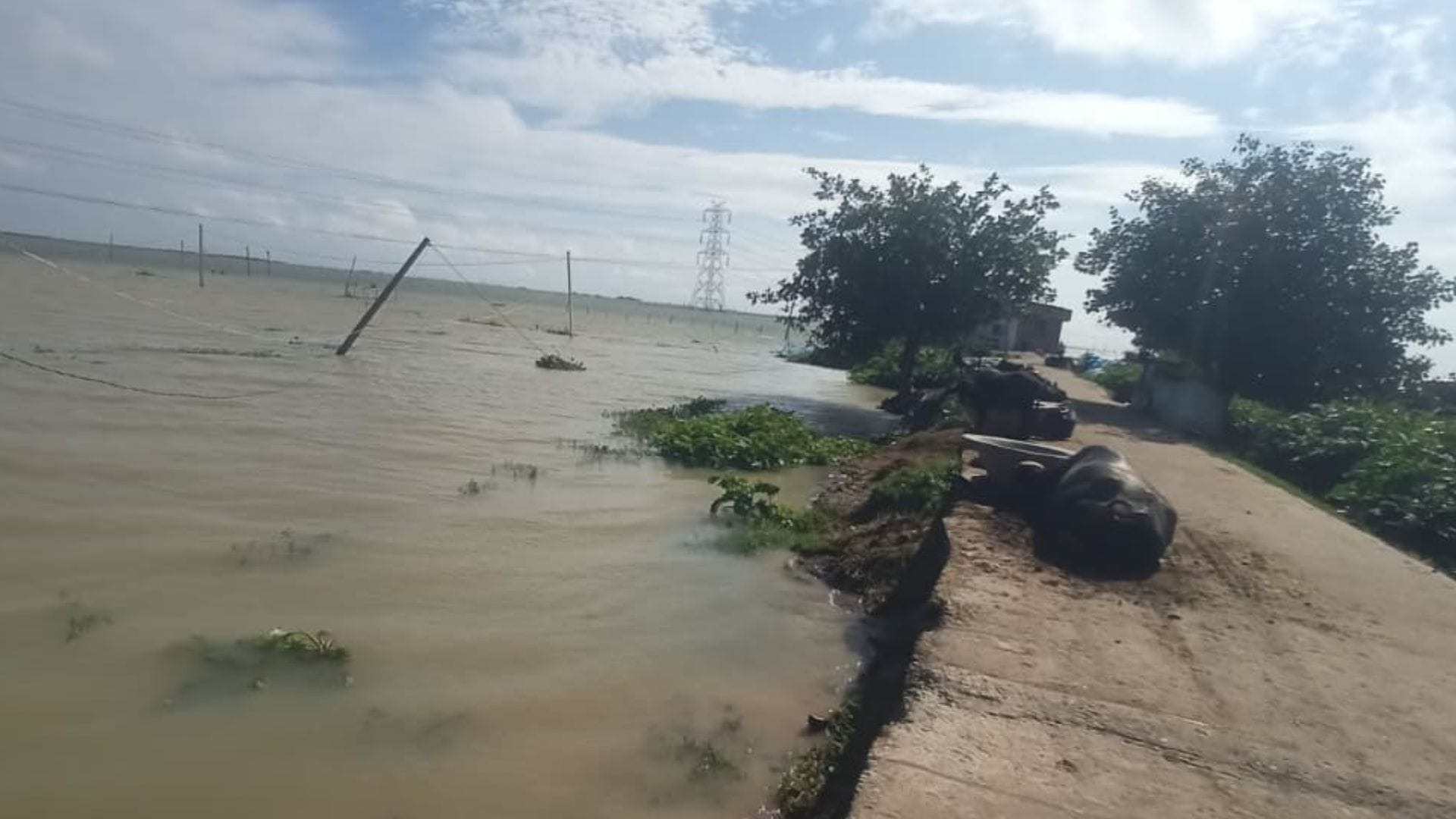 गंगा के बैकवाटर में भरा लबालब पानी