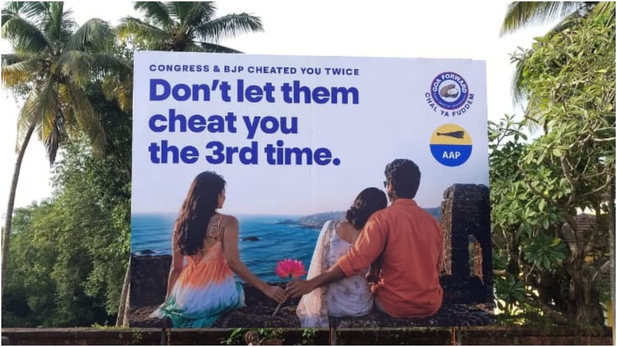 Goa assembly election aap gfp alliance possibility poster war