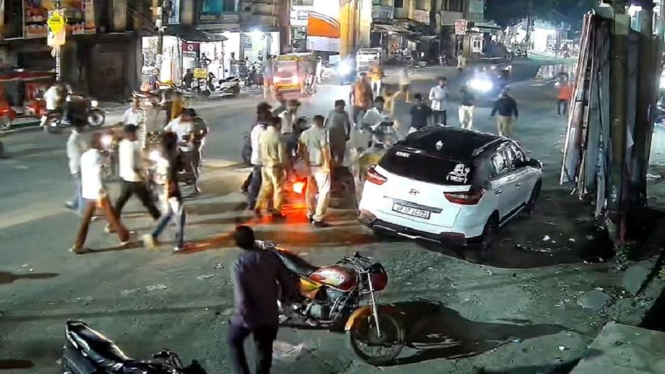 intoxicated youth rammed his speeding bike into parked car in  kasganj