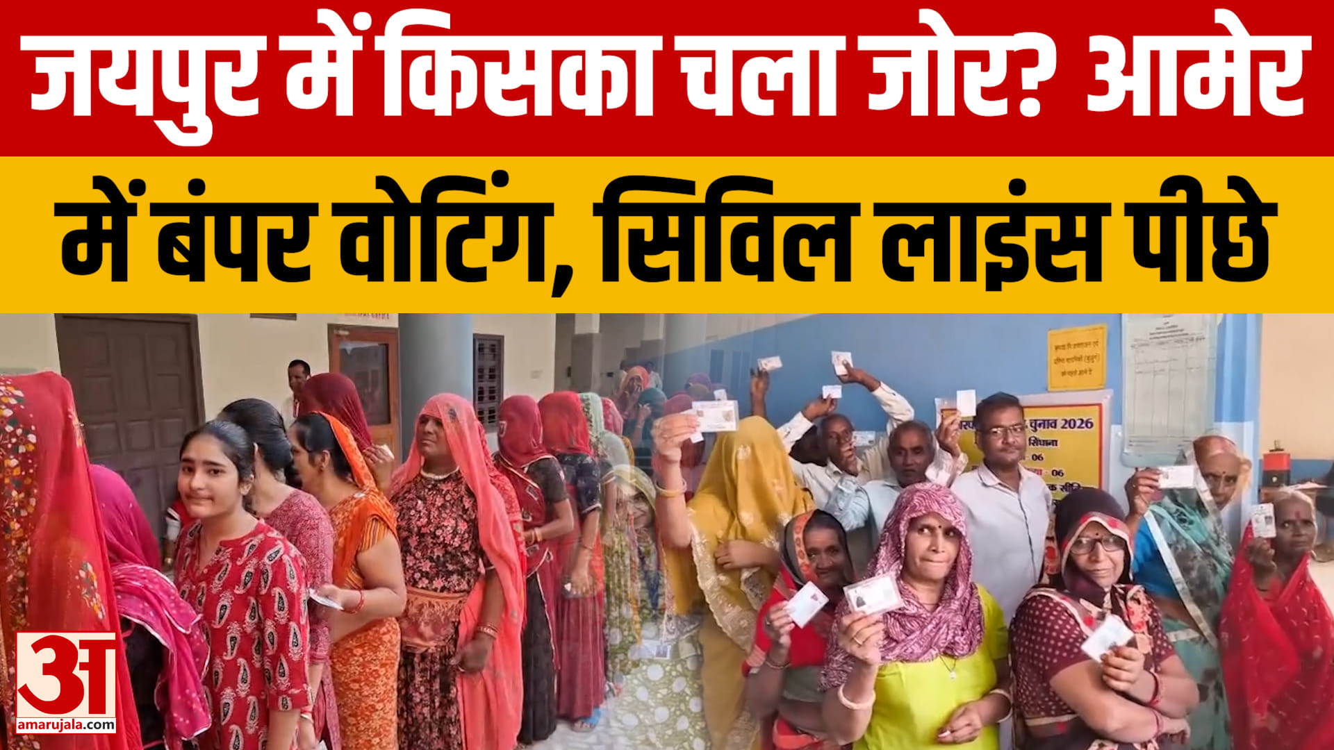 जयपुर निकाय चुनाव में वोटिंग का अलग मिजाज, आमेर सबसे आगे तो सिविल लाइंस सबसे पीछे