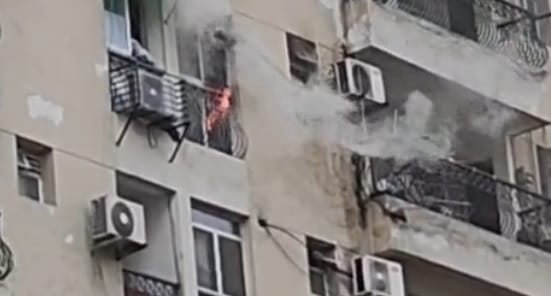 Fire breaks out in a fifth floor storeroom at Aditya Mega City fire personnel bring it under control averting