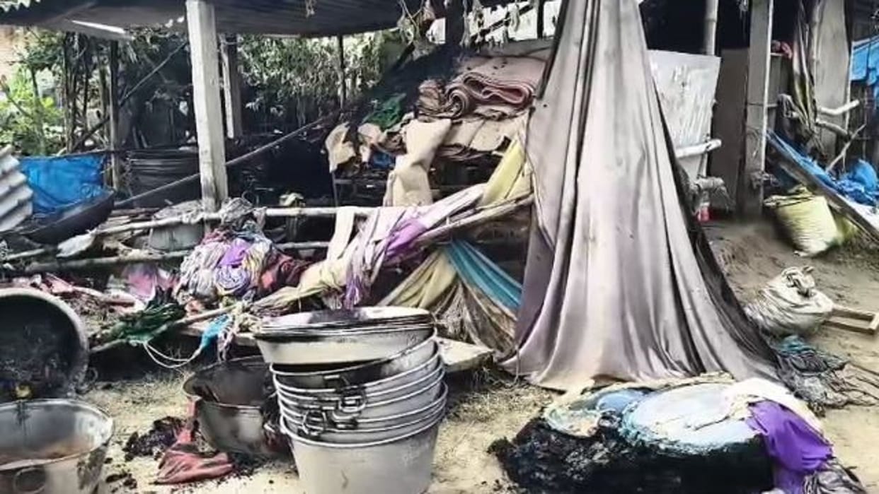 Massive fire breaks out at tent house store goods worth lakhs reduced to ashes in Pilibhit