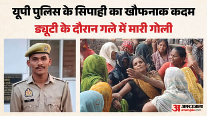 मृत सिपाही आशीष और विलाप करते परिजन