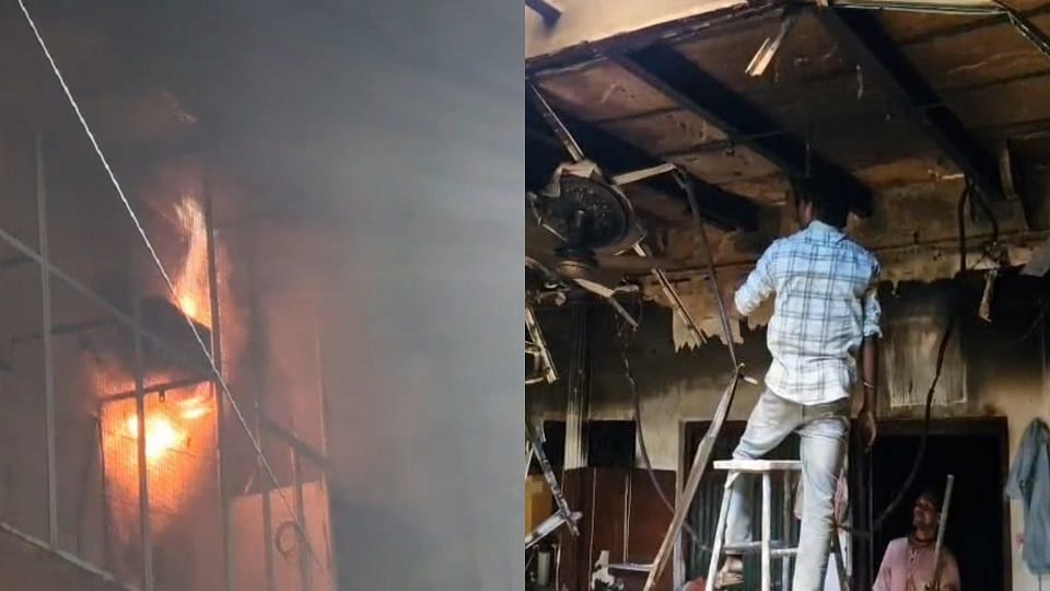 Massive fire breaks out at jeweler house in Mathura