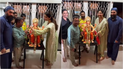Ganesh Chaturthi 2026: Shilpa Shetty and  Raj Kundra welcome Ganpati Bappa home video Viral