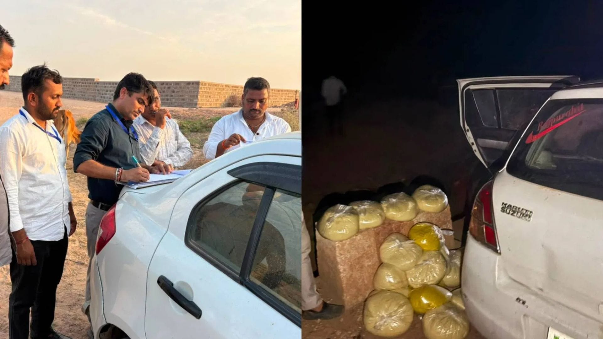दो वाहनों से 600 किलो संदिग्ध मावा पकड़ा