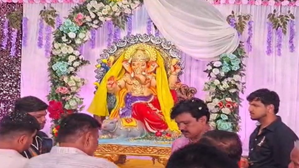 सन्यास आश्रम मंदिर में विराजे गणपति बप्पा