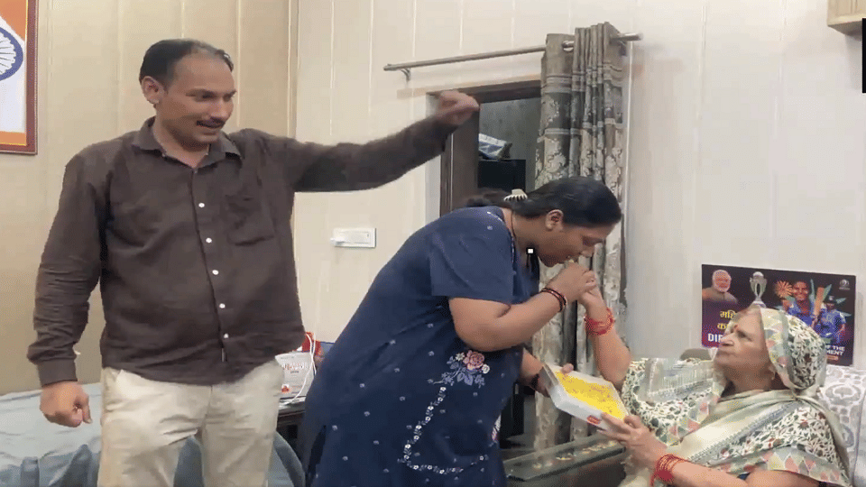 Celebrations at Deepti sharma home following India victory in Asia Cup final
