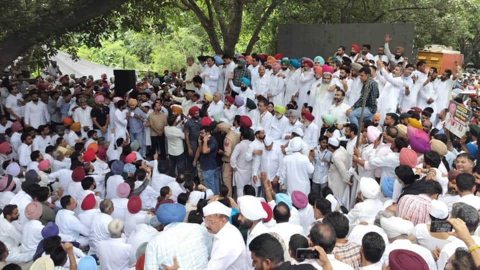 Punjab Congress march chandigarh today Harpal Cheema residence Sachin Pilot