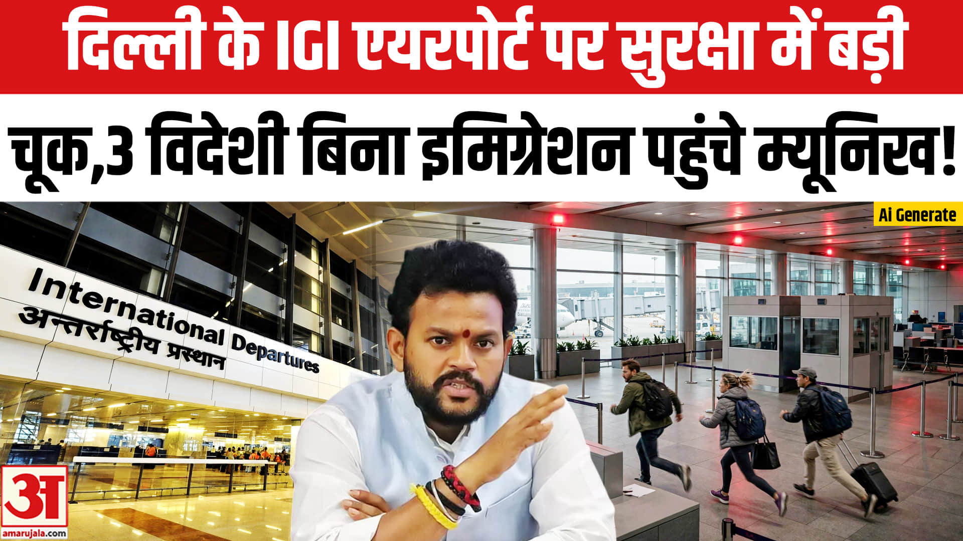 दिल्ली के IGI एयरपोर्ट पर सुरक्षा में बड़ी चूक, जांच के बिना म्यूनिख पहुंचे तीन विदेशी यात्री