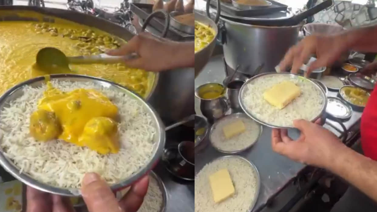 Kadhi chawal so much butter social media users outraged after seeing street food viral video