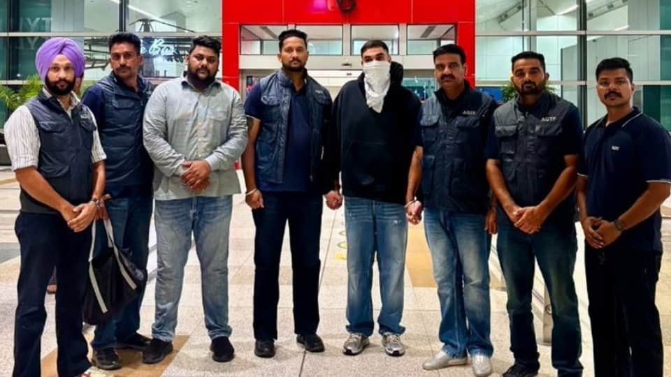 Punjab Anti Gangster Task Force Karamveer Singh Gangster Lawrence Bishnoi custody at New Delhi Airport
